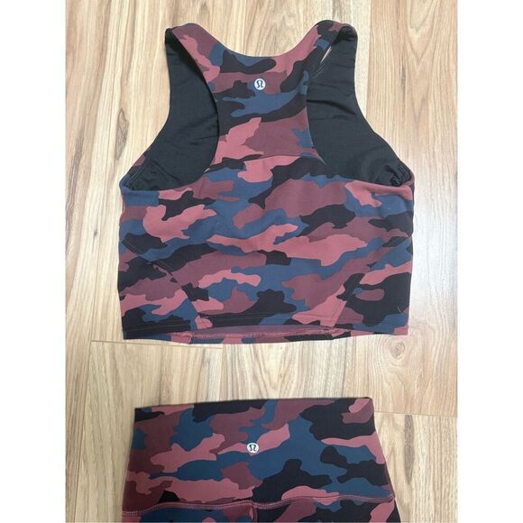 Lululemon Align Tank Top Crop Leggings Set Camo Red Grey Workout Gym - Picture 14 of 15
